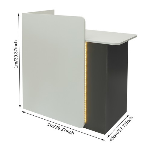 Modern Front Desk Reception Counter, Reception Desk for Salons with LED Light