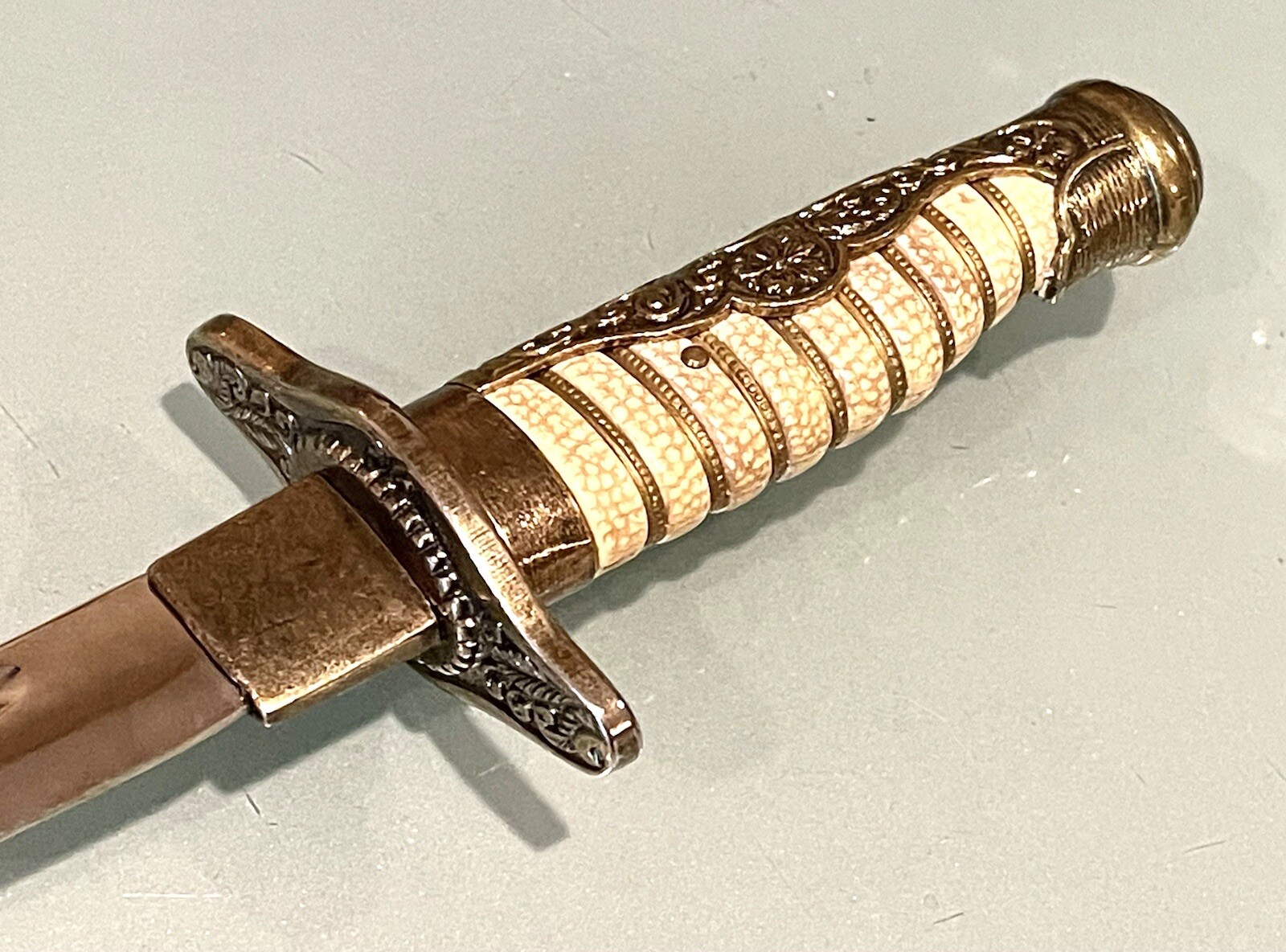 Vintage Unused Spain Quality Repro Japan WW2 Officer Tanto Daggef Knife Scabbard