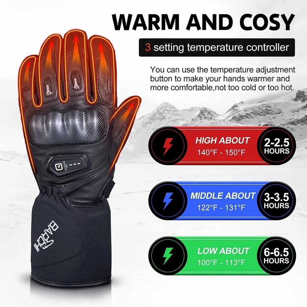 Motorcycle Heated Gloves Touchscreen Waterproof