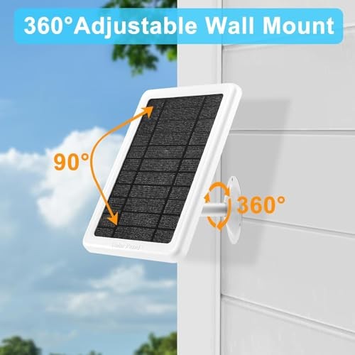 5W Solar Panel for Ring Camera, 2-Pack Solar Panel Charger white 1PCS