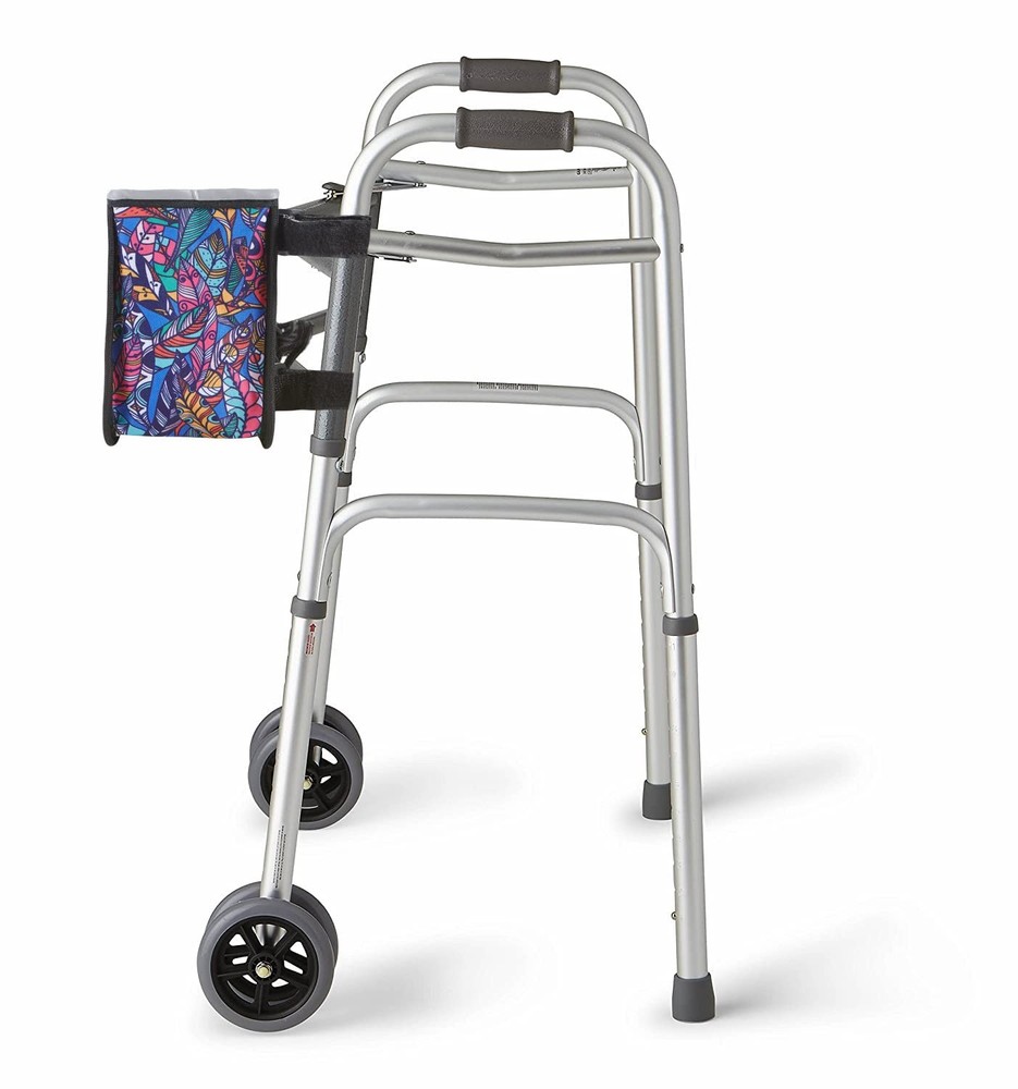 Walker Basket, Walker Storage Bag with Split Boards and Straps, Foldable Walk...