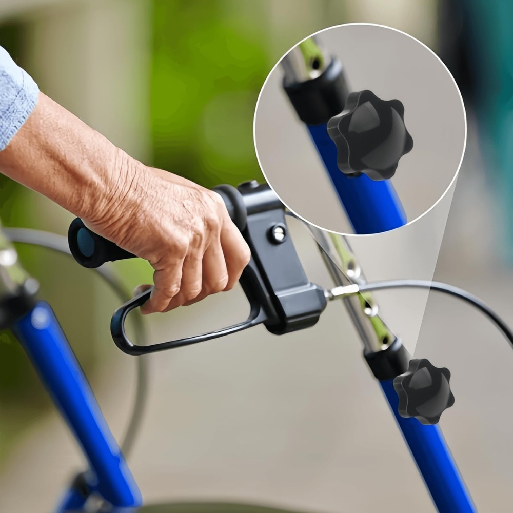 SZHSYJY 2 Set Replacement Arm Adjustment Knobs,Universal Rollator Hand Black