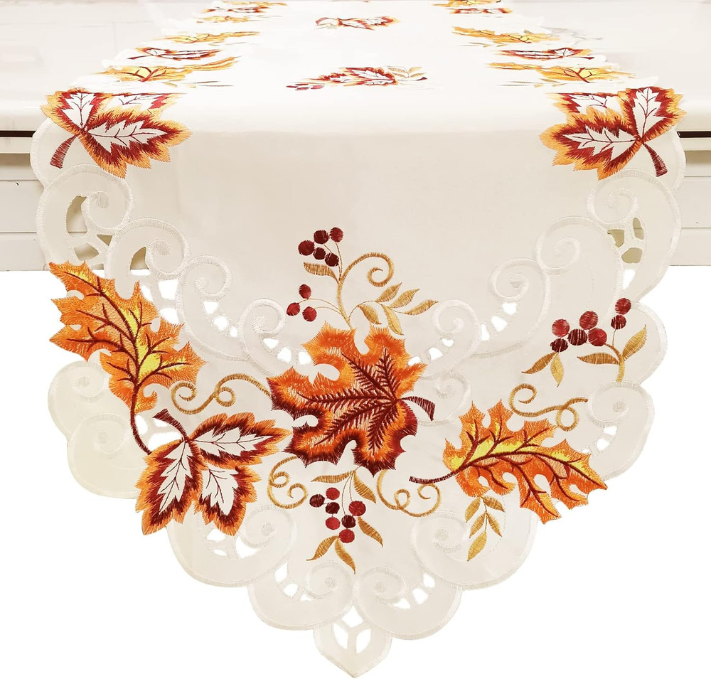 Fall Table Runner with Maple Leaf Long Festival Table Runner Table Decorations f