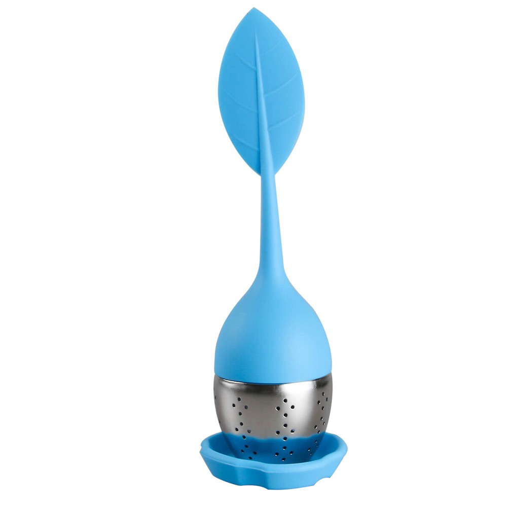 Silicone Tea Infusers Strainer Stainless Herbal Spice Filter Diffuser Pink+Blue