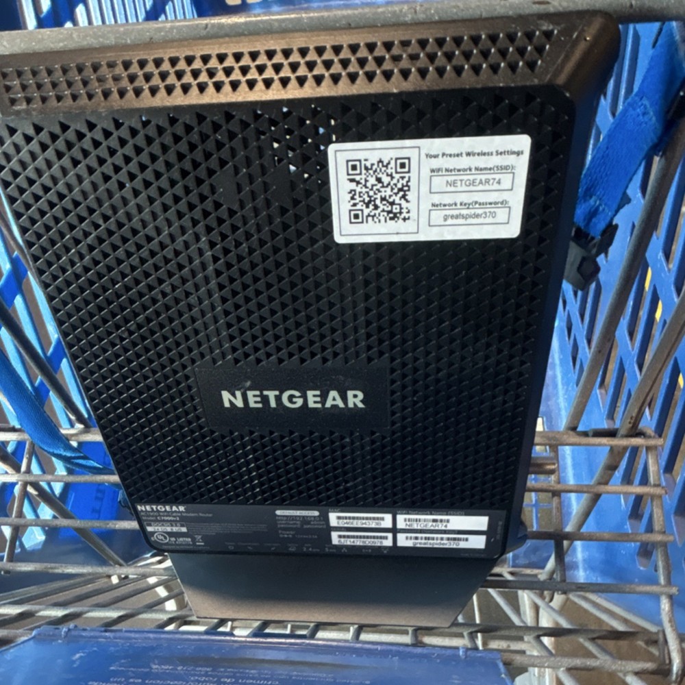 NETGEAR CAX74 Modem-Router Combo, Cable, Wireless Ethernet, Black
