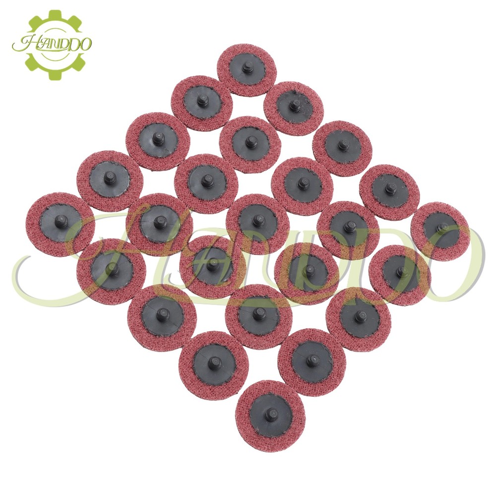 25 Pack - 2 Inch Surface Conditioning Discs Medium Red Quick Change Prep Pads