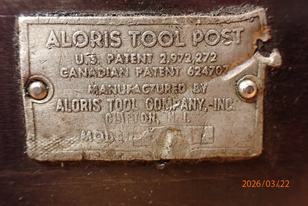 GENUINE ALORIS CA QUICK CHANGE TOOL POST FOR METAL LATHE MISSING HANDLE & T-BLOC