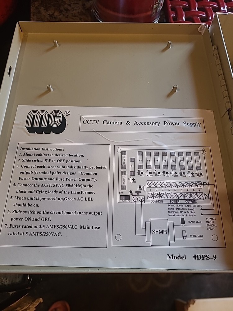 MG Electronics Cctv Camera Power Supply Model Dps-9