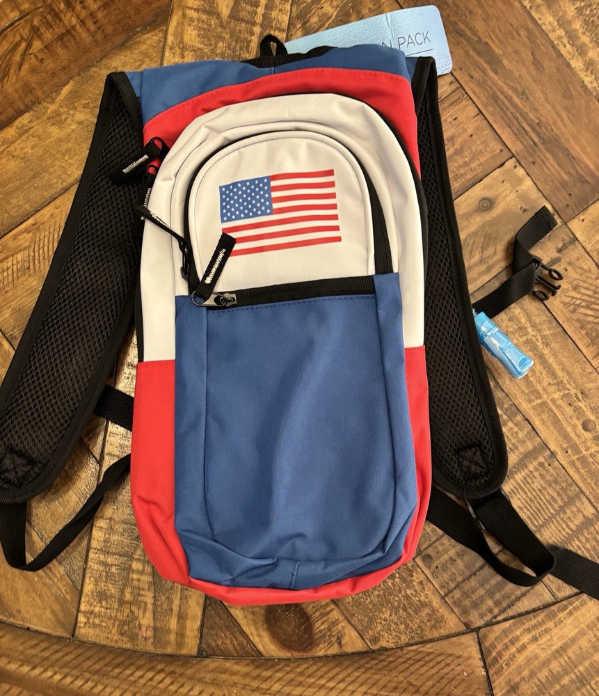 Hydration Pack USA Flag 2.0L Hydration Bag. New