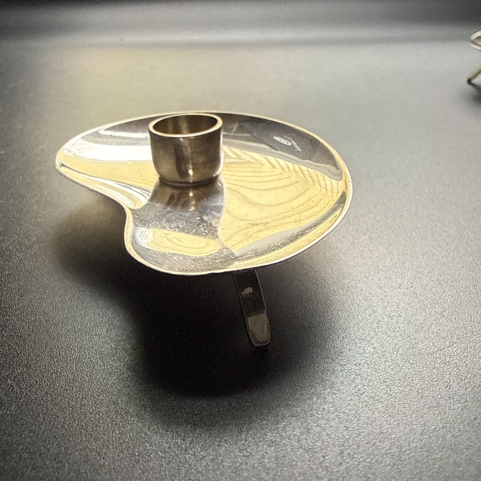 Mid Century Modern Sterling Silver Denmark Hugo Grun Candlestick Holders Pair