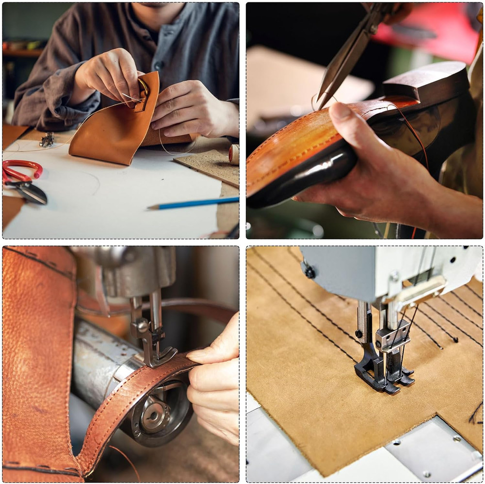 Waxed Thread,284 Yard 0.8Mm 150D Flat Wax Thread Polyester Waxed String for Leat