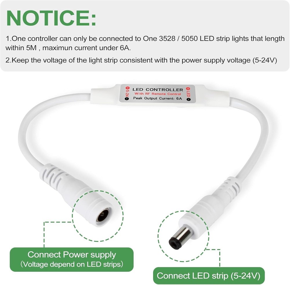 Compact RF LED Dimmer - 2 Pack with 11 Keys Remote Control for Dimmable Lighting