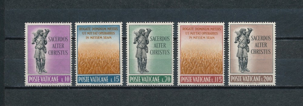 Vatican   330-4 MNH, Statue & Wheat Field, 1962