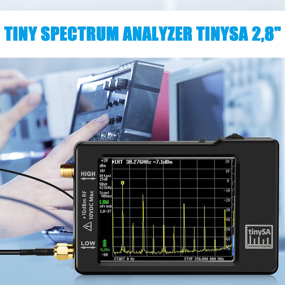 Handheld 2.8" LCD tiny Spectrum analyzer TinySA 100kHz to 960MHz Touch Control