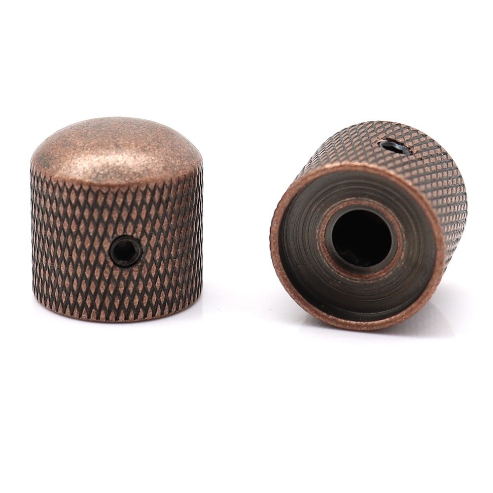4Pcs Metal Guitar Knobs Bass Knobs 6mm Diameter Potentiometer Cap Red Copper