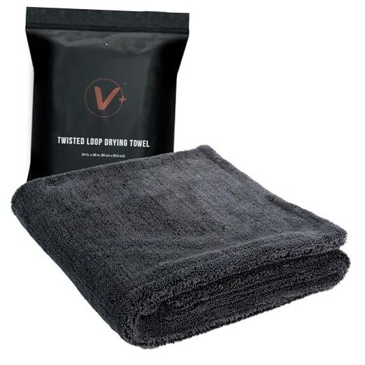 V+ Premium Microfiber Towel for Car Drying, Twisted Loop, Soft and Super