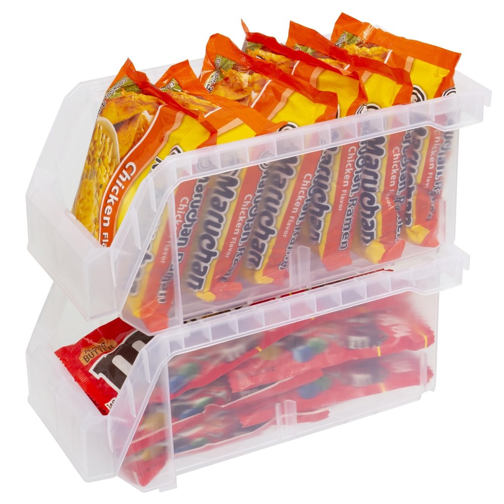 ReadySpace Medium Plastic Storage Bins, Stackable Organizer Containers for Cl...