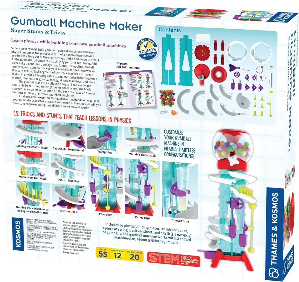 STEM Gumball Machine Kit - Explore Physics with 12 Exciting Experiments