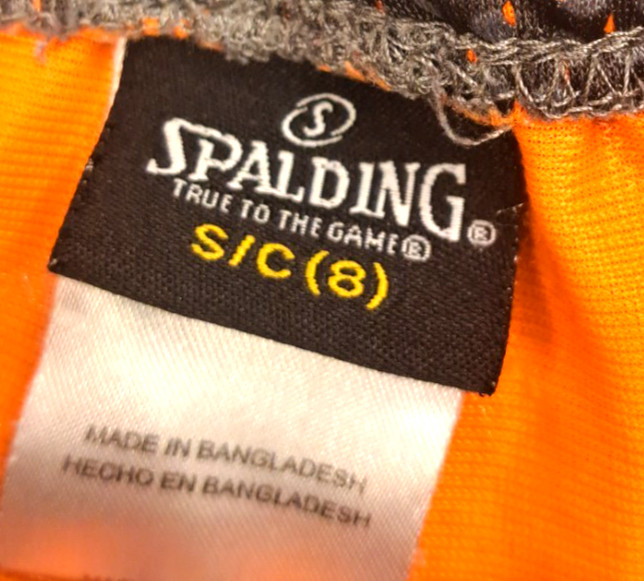 Spalding 2-Pc Athletic Outfit Boys 8 Small Gray Orange Play School