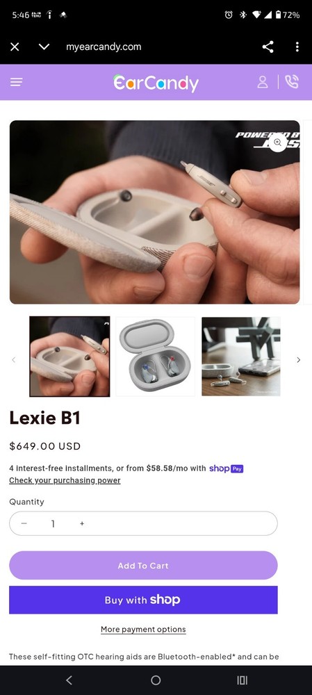 Ceretone Beacon OTC Hearing Aid Bluetooth Enabled with App Control CR-DW5A