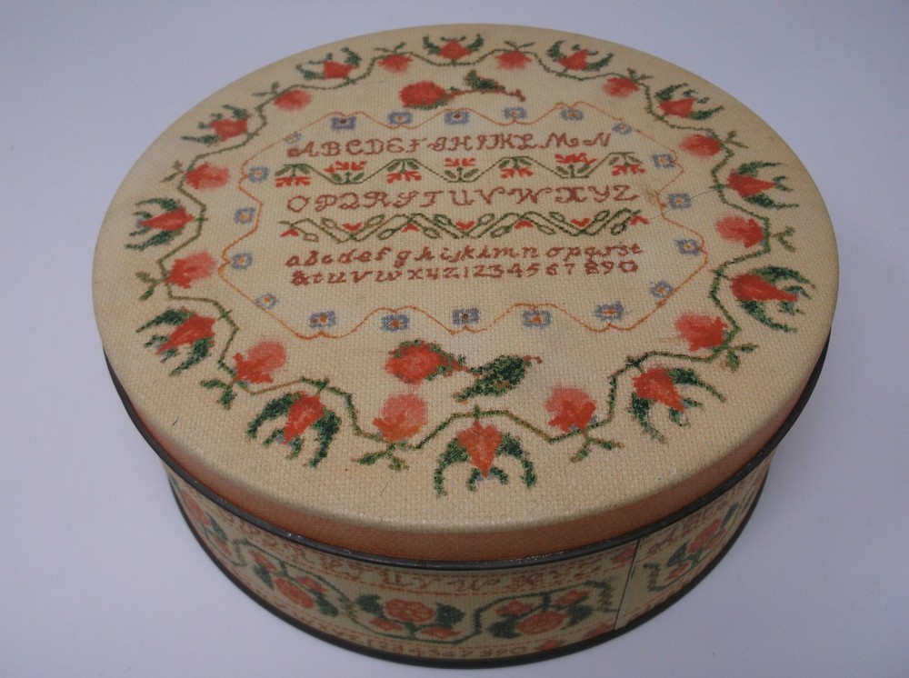 Cross Stitch Letters and Number Storage Tin
