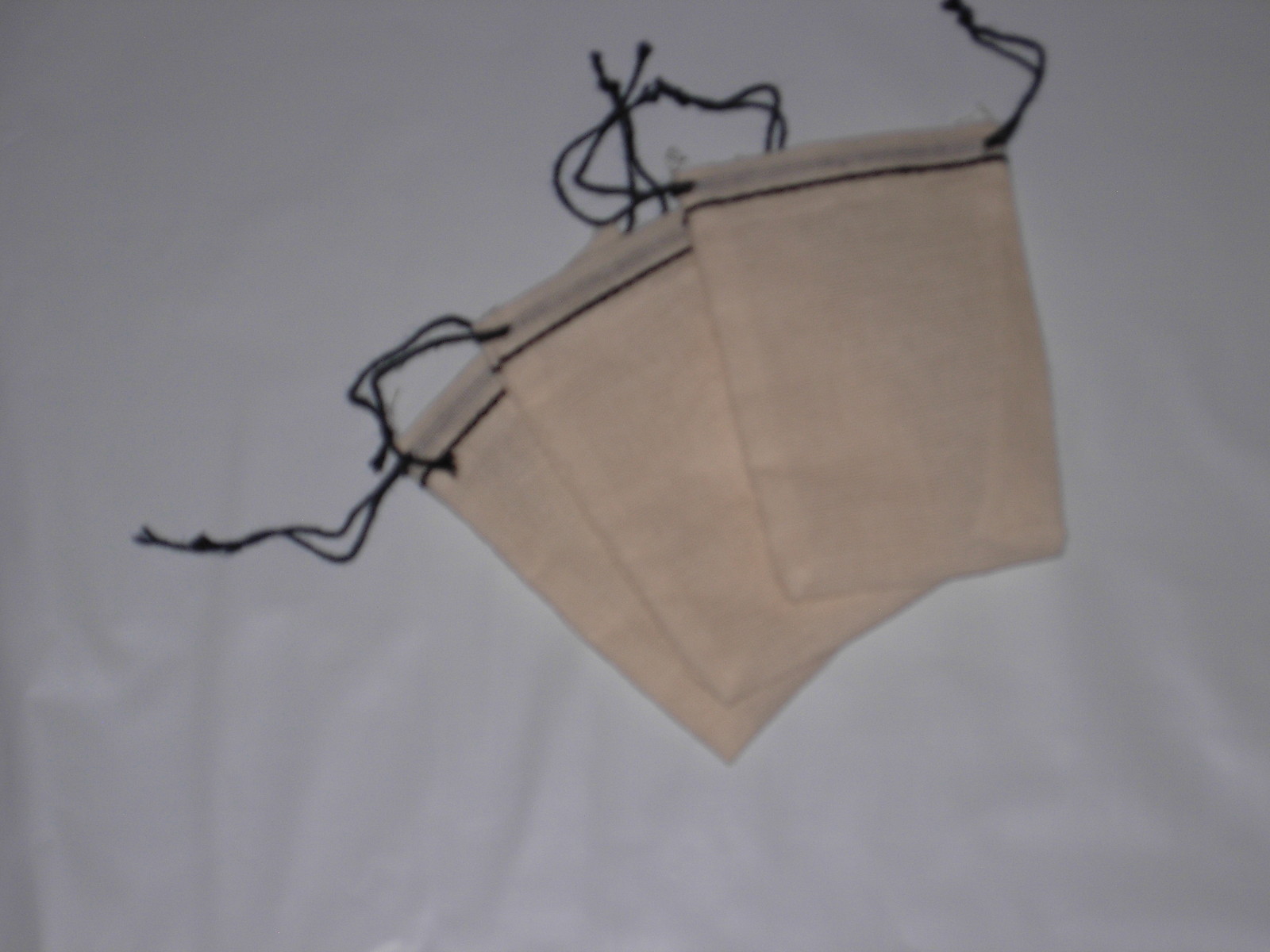 50 (2.75x4) Muslin Navy Hem and Navy Double Drawstring Bags