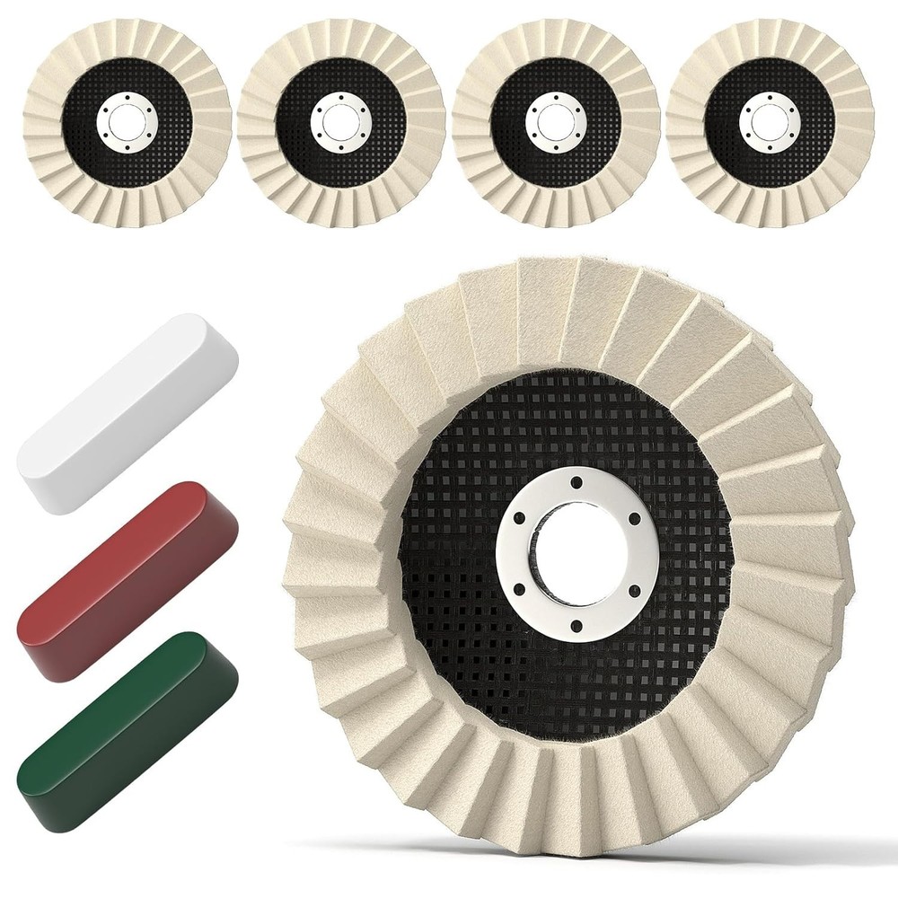 Durable 8-Pc Wool Polishing Wheels & Compounds for Efficient Surface Restoration