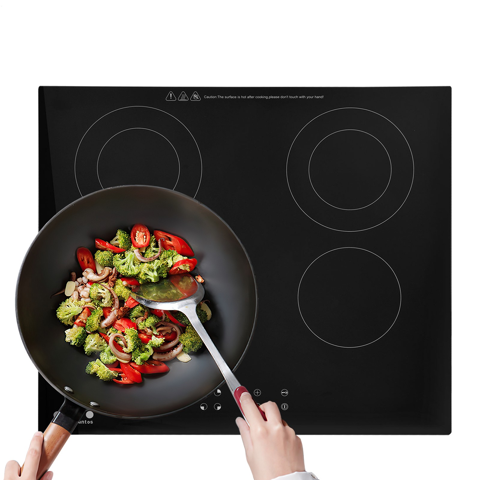 8000W Commercial Induction Cooker 4 Burner Cooktop Touch Control Brand New