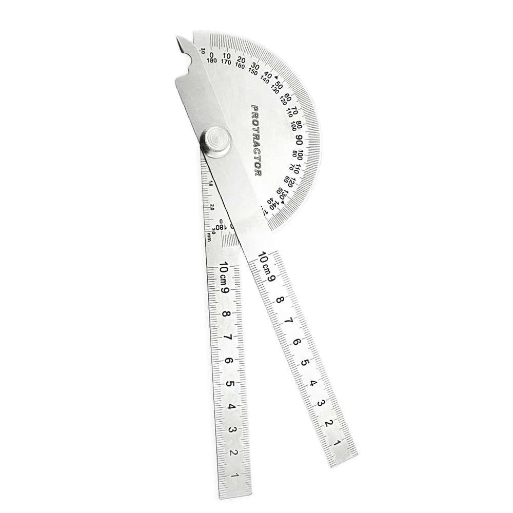 Stainless Steel Angle Protractor -180° Two Arm Ruler Adjustable Finder Angle ...