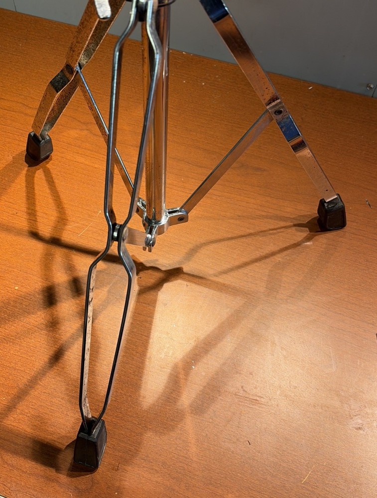 Straight Drum Cymbal Stand Double Braced Chrome Adjustable Height Pls Read