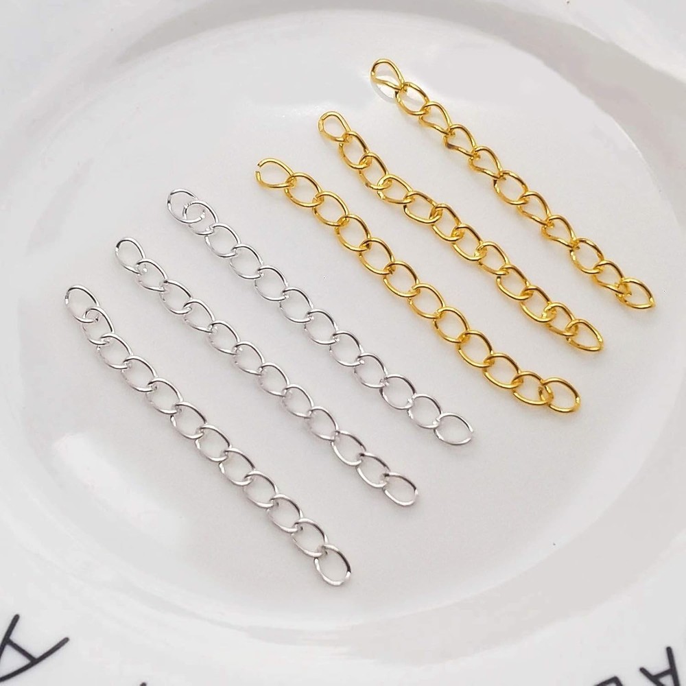 100pcs 50mm x 4mm Extender Chains Tail Chain Removable Extension for...
