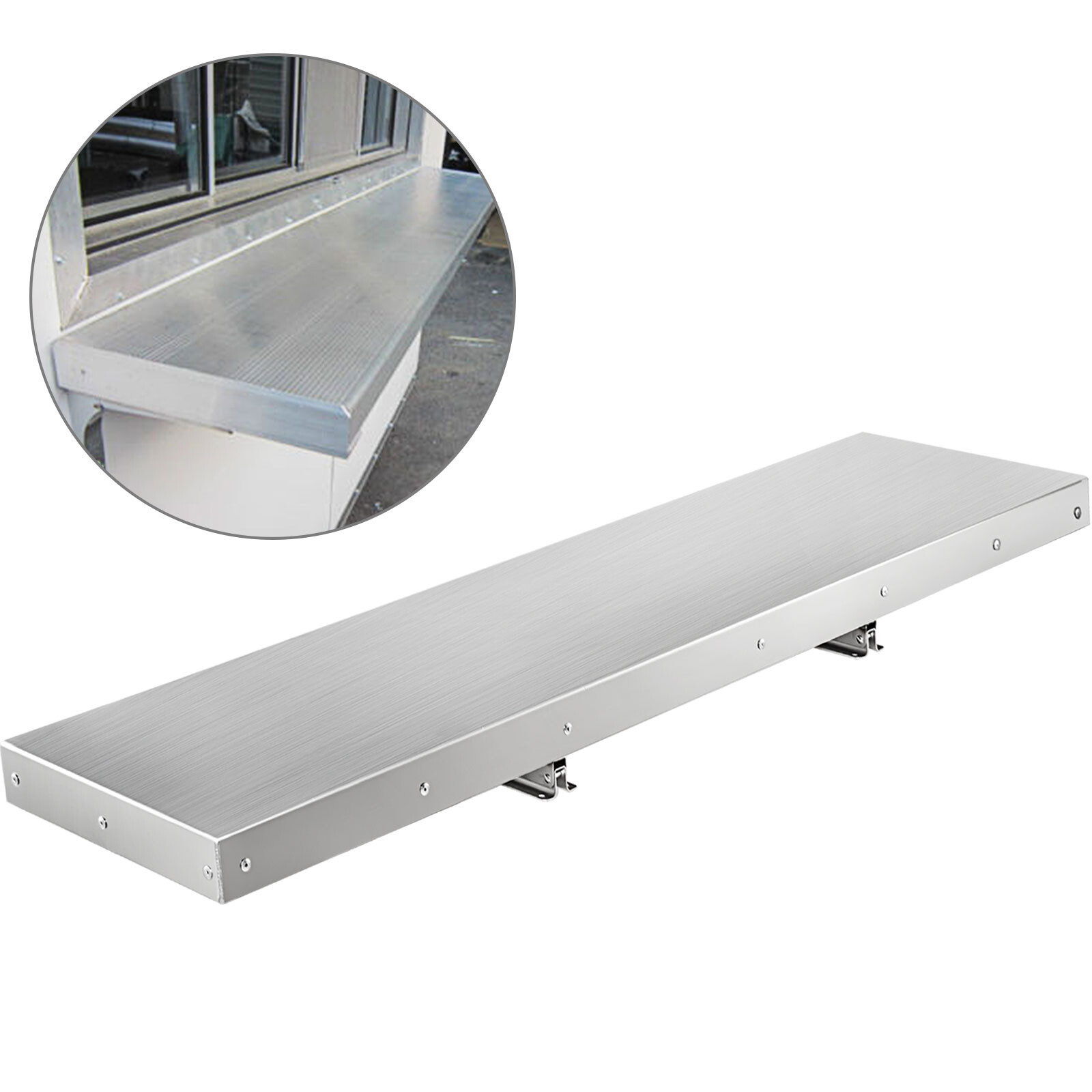 4, 6, 8FT Shelf for Concession Window Food Truck Accessories Business Stainless