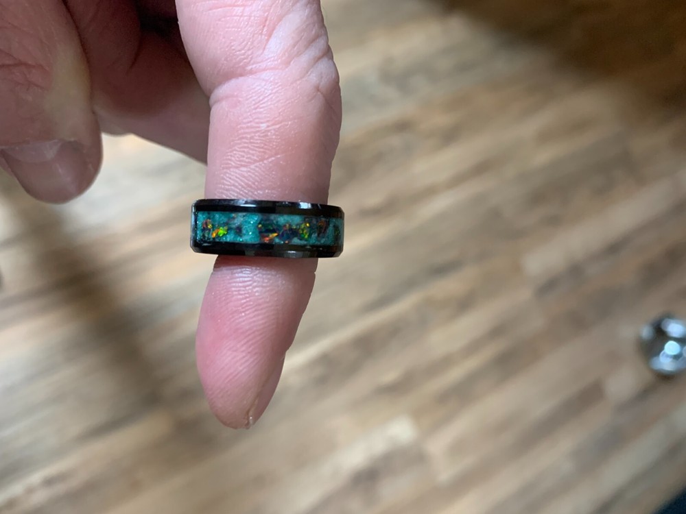 black ceramic handmade ring