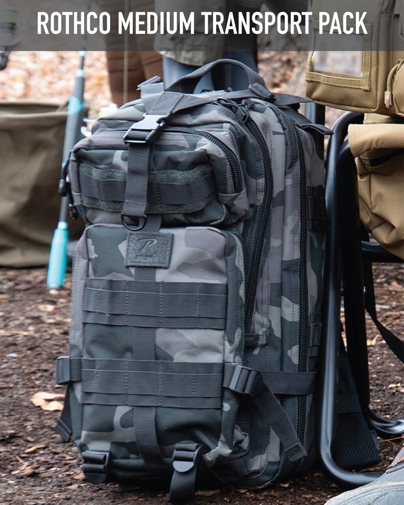 Rothco Camo Medium Transport Pack - Midnight Black Camo