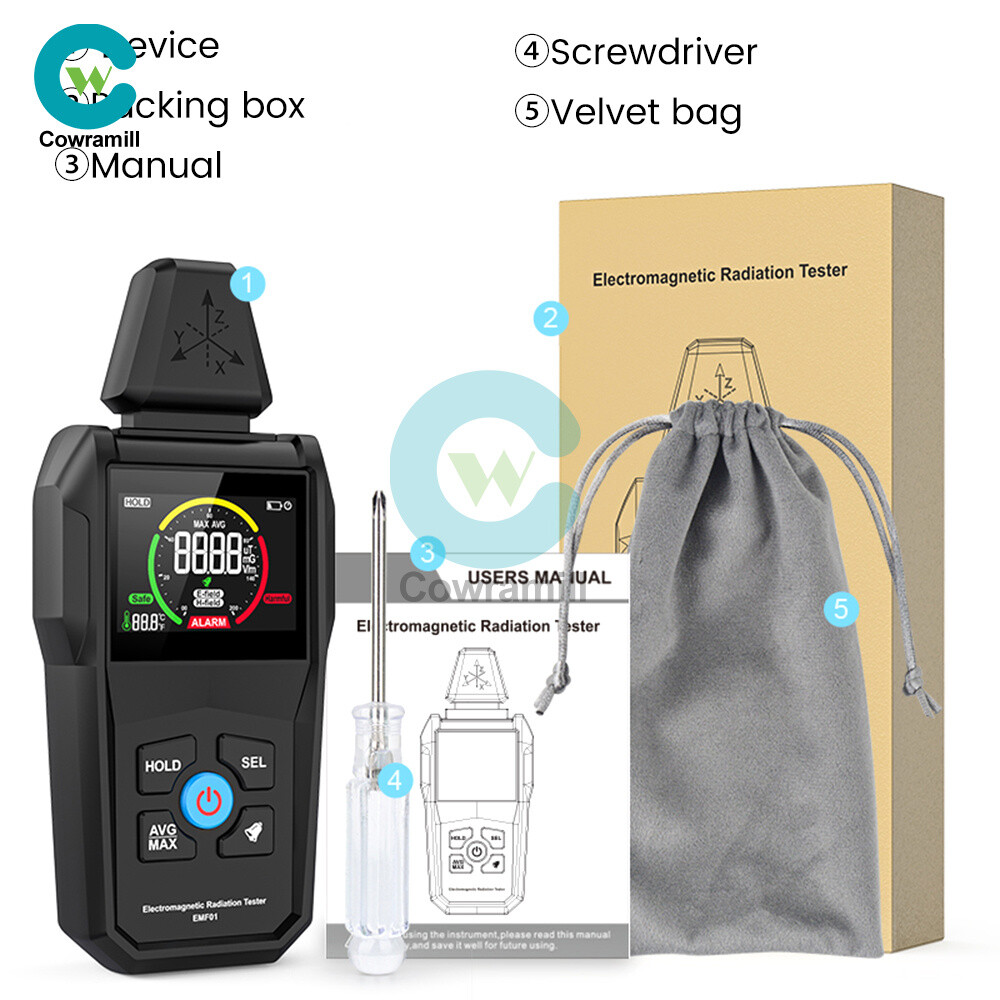 Radiation Tester Electromagnetic Field Meter EMF Meter Radiation Temp Detector
