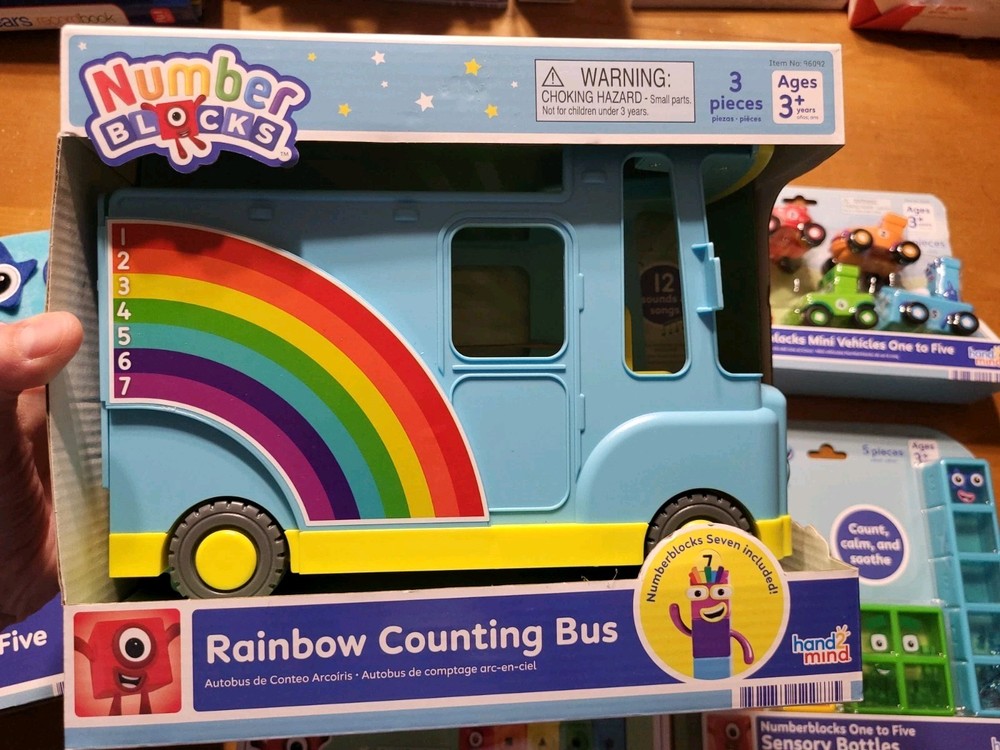 LOT 5 Number Blocks Sing Along MathLink Sensory Vehicles Counting Math Bus Set
