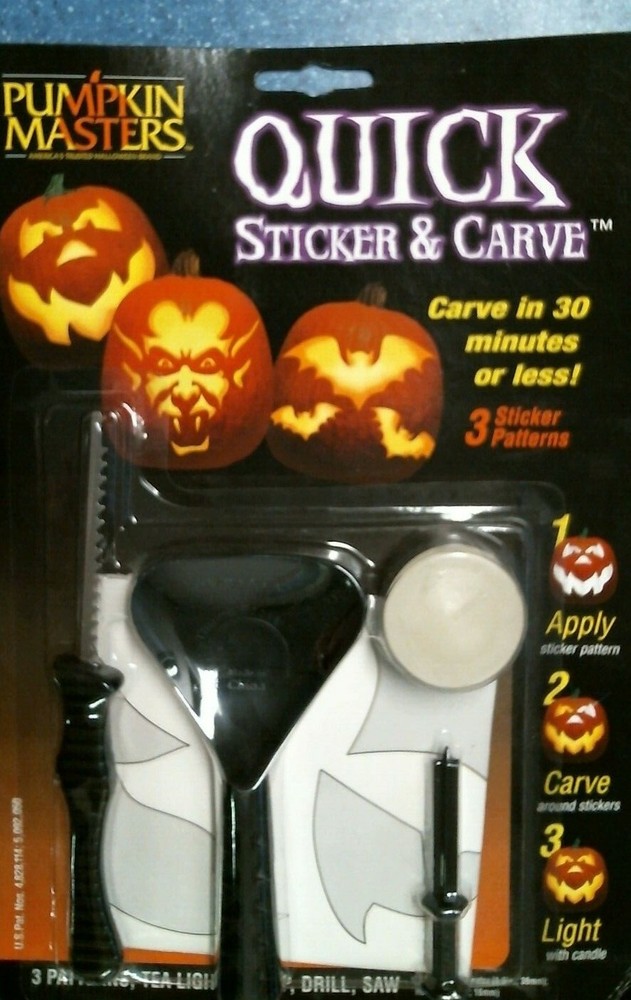 Pumpkin Master Quick Sticker & Carve Set, FREE SHIPPING