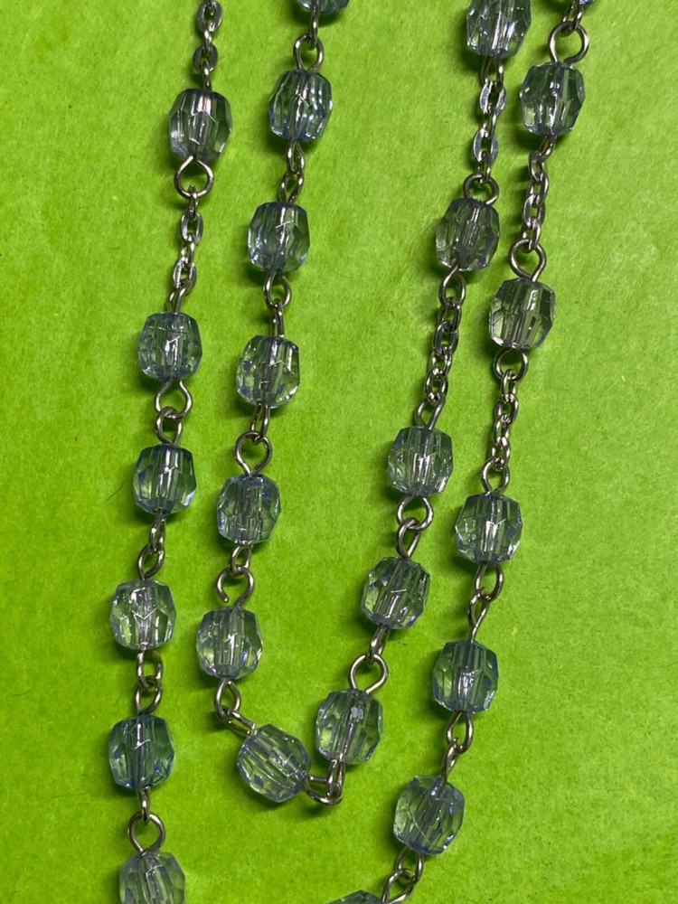 Enamel Mother Mary Rosary, Catholic, Light Lavender Beads