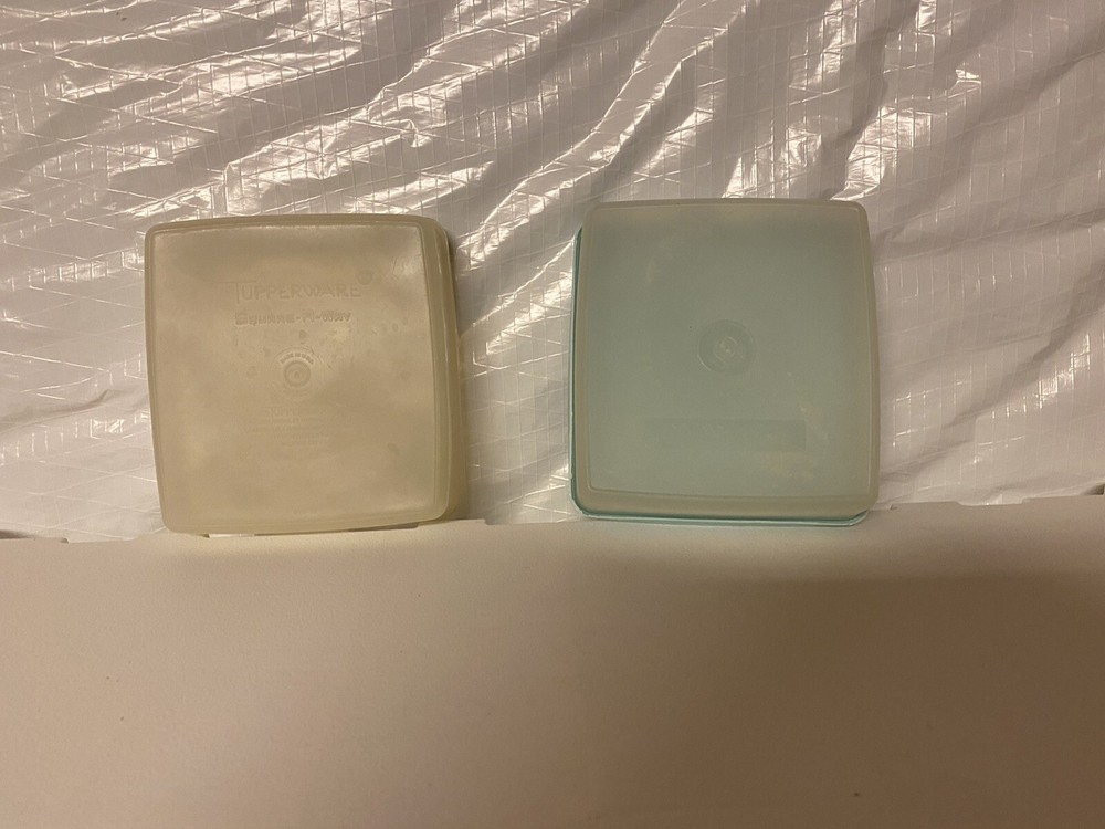 Two vintage tupperware sandwich keepers