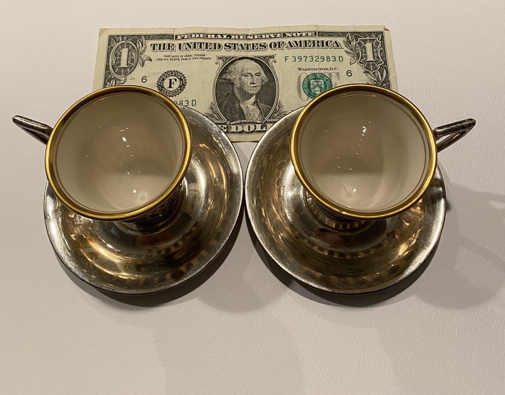 2 STERLING SILVER DEMITASSE CUPS