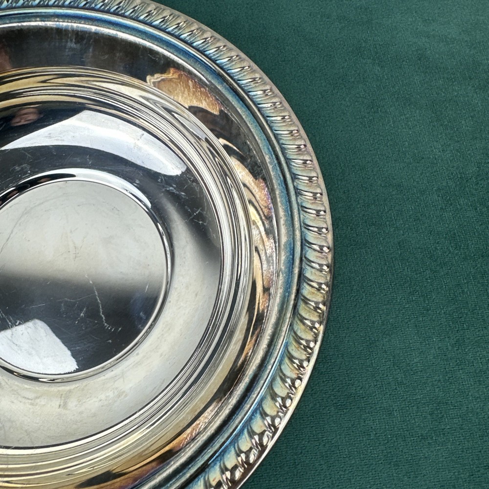 F B Rogers Beaded Edge Silver Plated Candy Dish/bowl