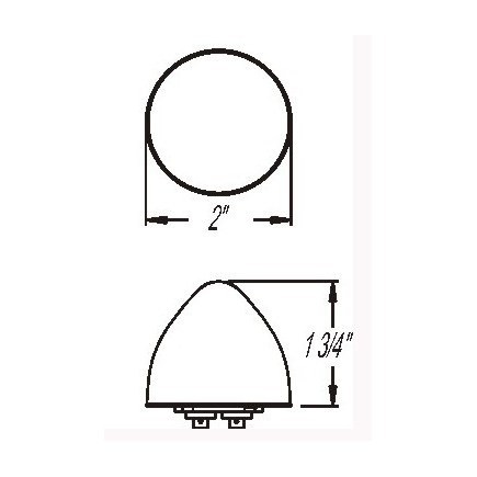 Optronics MCL21AB Yellow 2" Beehive Marker/Clearance Light