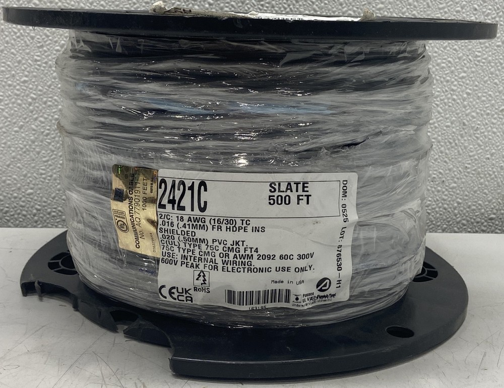 ALPHA WIRE COMMUNICATION CABLE 2421C-SLATE-500