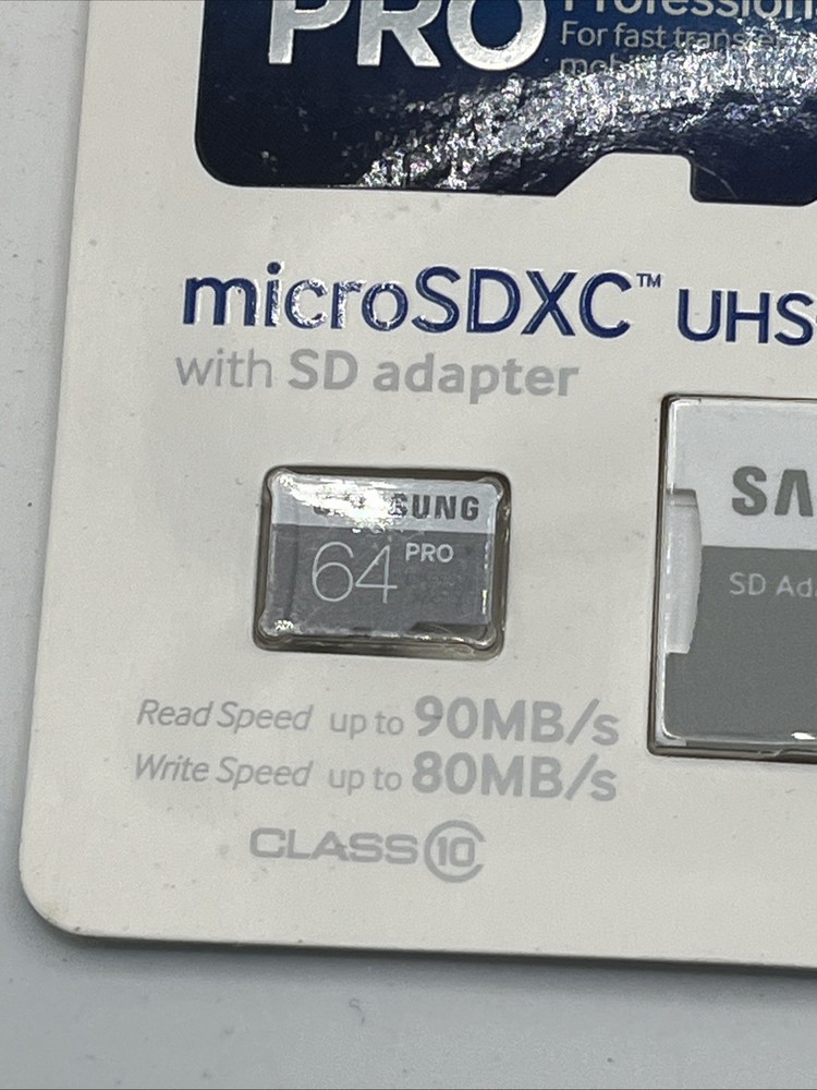 New Samsung PRO Select 64GB MicroSDXC Memory Card w/ Adapter