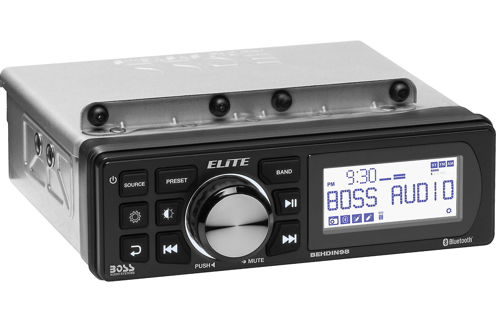 Boss Elite Direct Fit Harley 1998-2013 Bluetooth MP3 AM/FM Receiver 3" BEHDIN98
