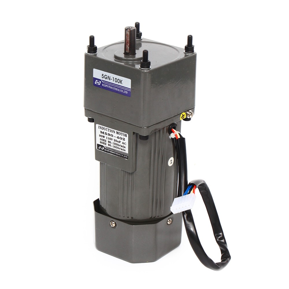 90W AC Gear Motor Electric Motor Variable+Speed Controller Single-phase 1:100