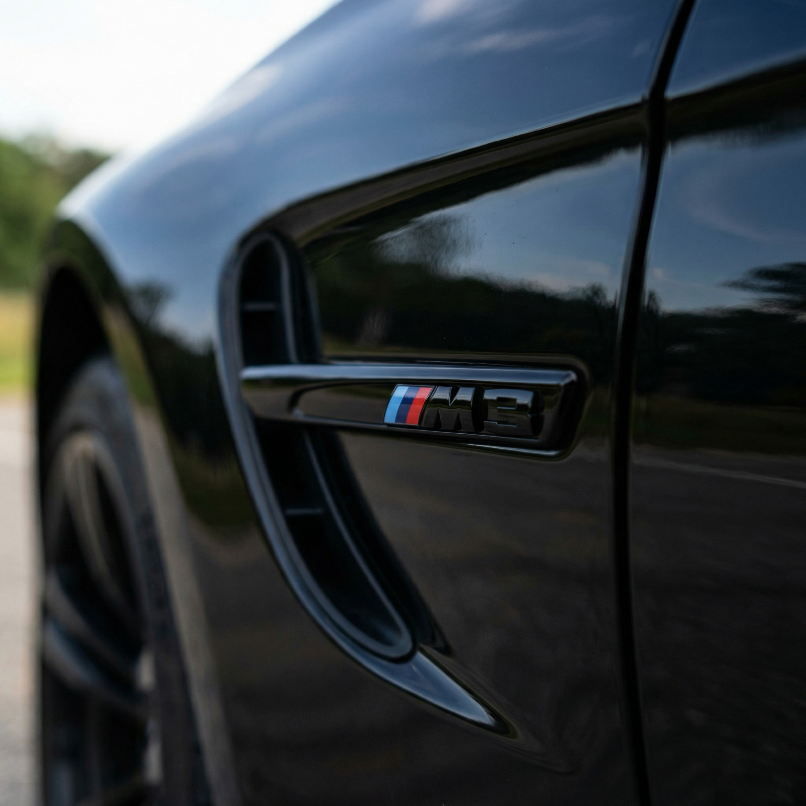 2x Fender Emblem Badge Compatible With BMW M Series ABS Gloss Black Adhesive