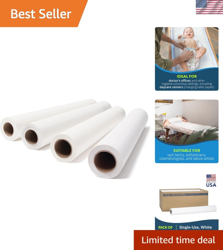 Medical Exam Table Paper White 21x125ft 12 Rolls Hygiene Barrier