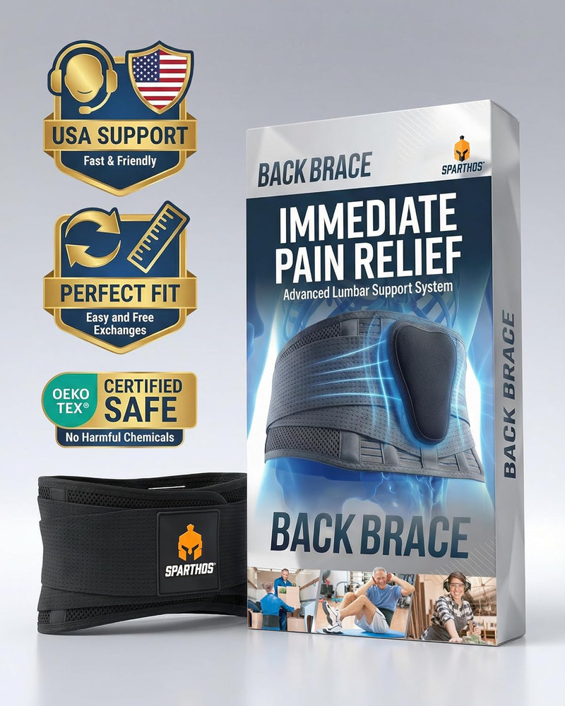 Sparthos Back Brace for Lower Back Pain - Immediate Relief from Sciatica, Hernia