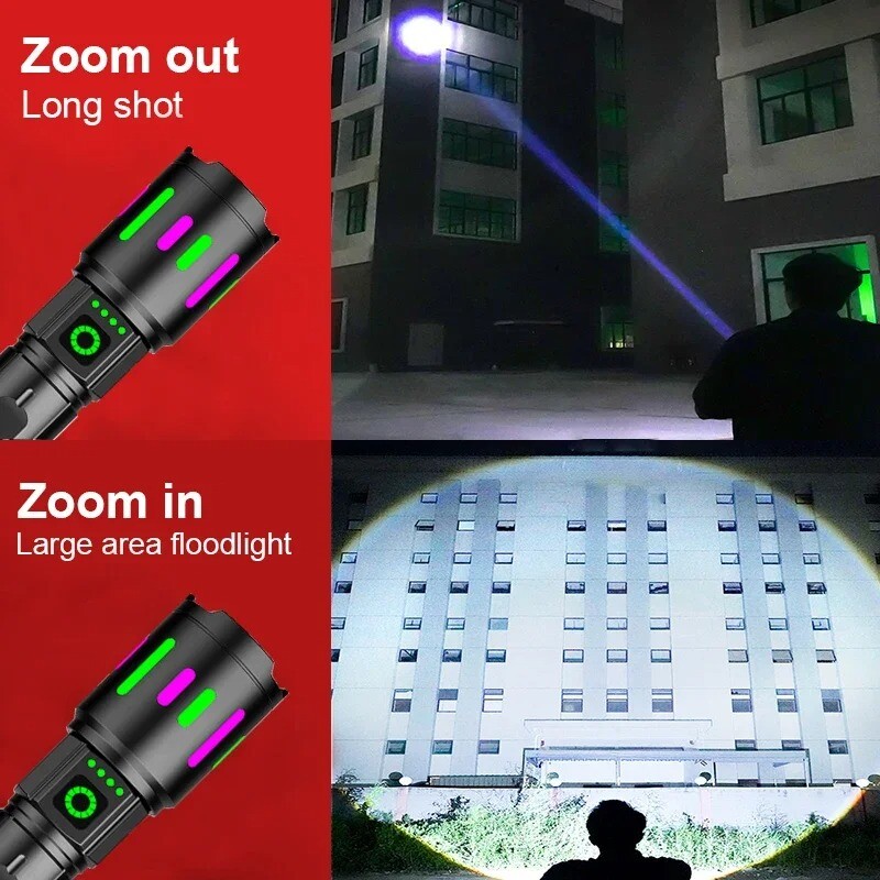 99000000LM Super Bright LED Flashlight USB Rechargeable Zoomable Tactical Torch